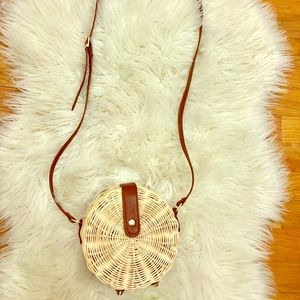 Rattan straw small bag